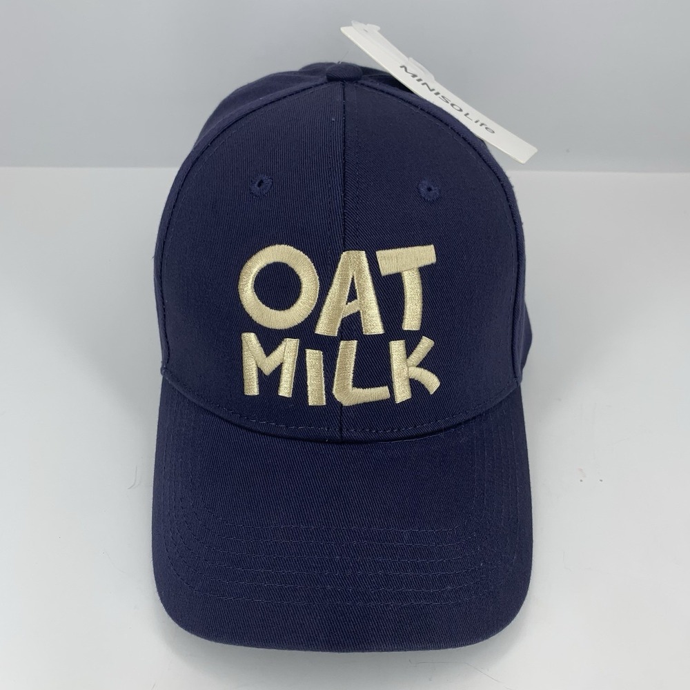 MINISO Oat Milk Hat 58CM M/L Adjustable Strap Embroidered Logo Baseball Cap NWT